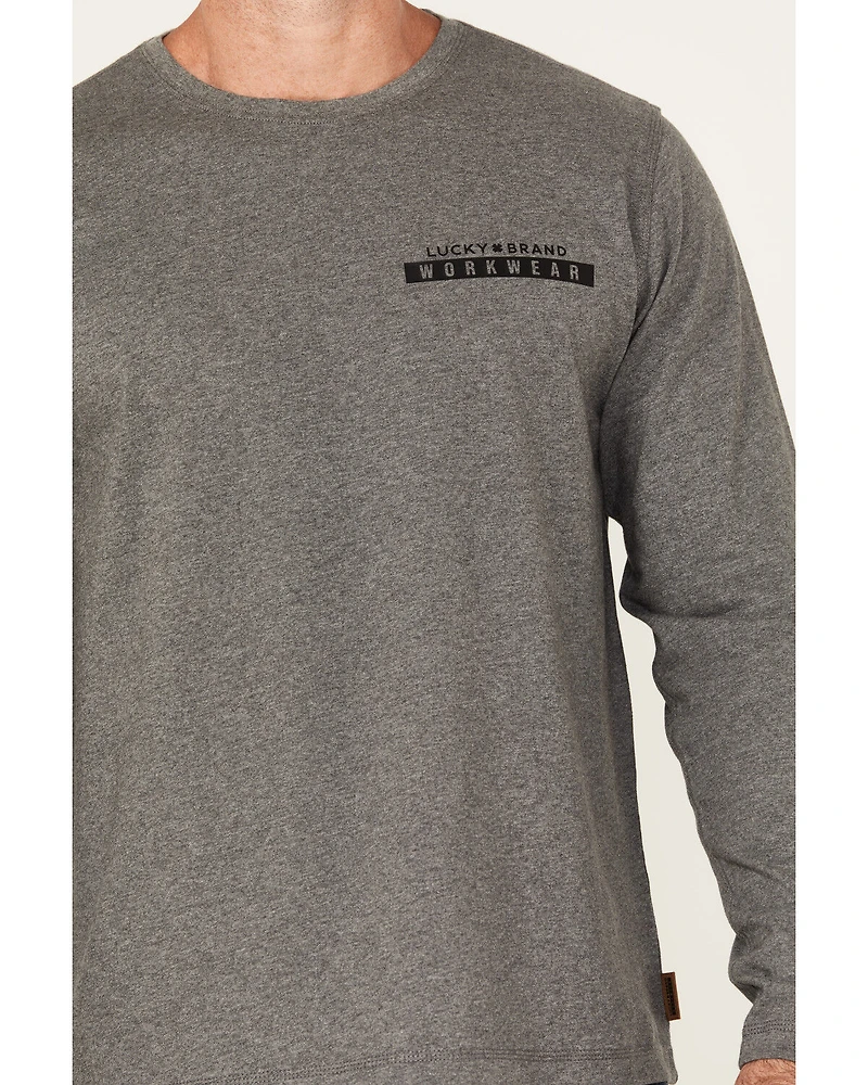 Lucky Brand Workwear Men's Solid Core Logo Long Sleeve Work Shirt