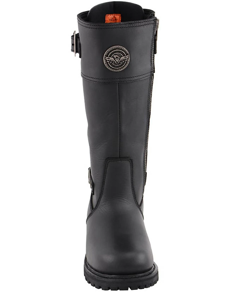 Milwaukee Leather Women's Calf Laced Riding Boots - Round Toe