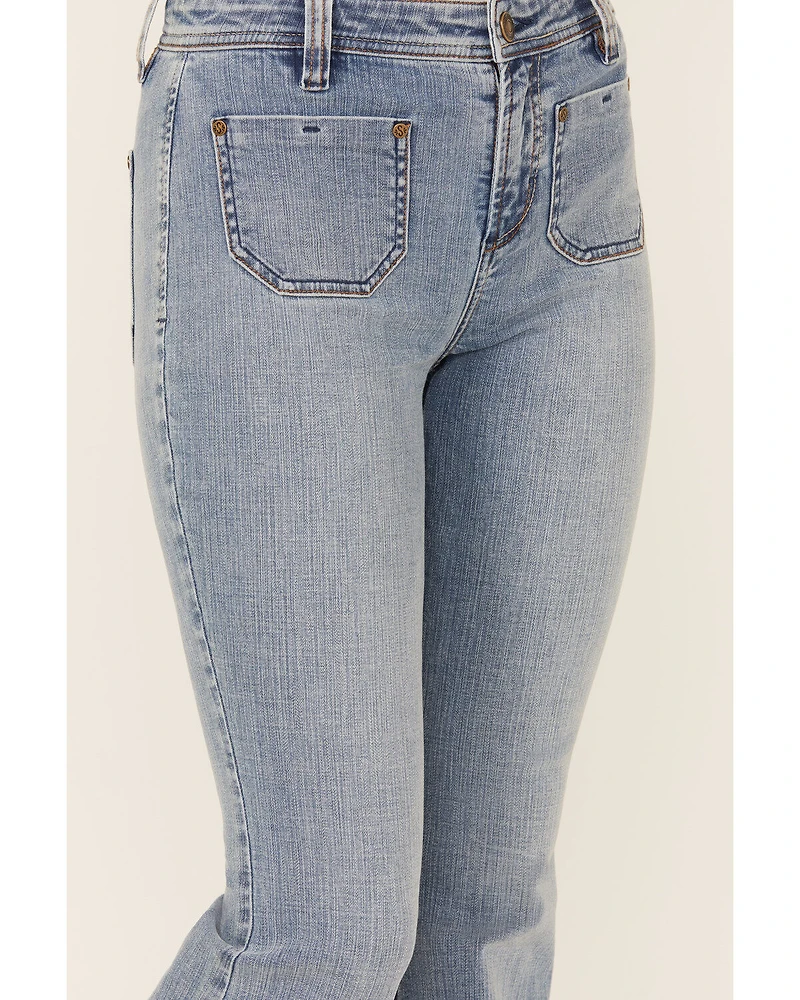 Shyanne Women's Luna High Rise Flare Stretch Denim Jeans