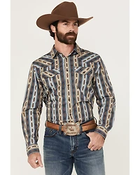 Gibson Trading Co Men's Sand Stone Wallpaper Striped Long Sleeve Snap Western Shirt