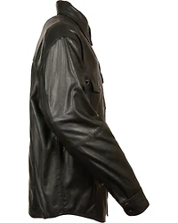 Milwaukee Leather Men's Black Lightweight Leather Shirt - Big & Tall