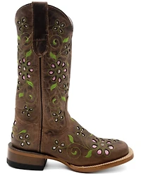 Ferrini Women's Blossom Inlay Western Boots - Broad Square Toe
