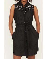 Panhandle Women's Embroidered Sleeveless Mini Dress