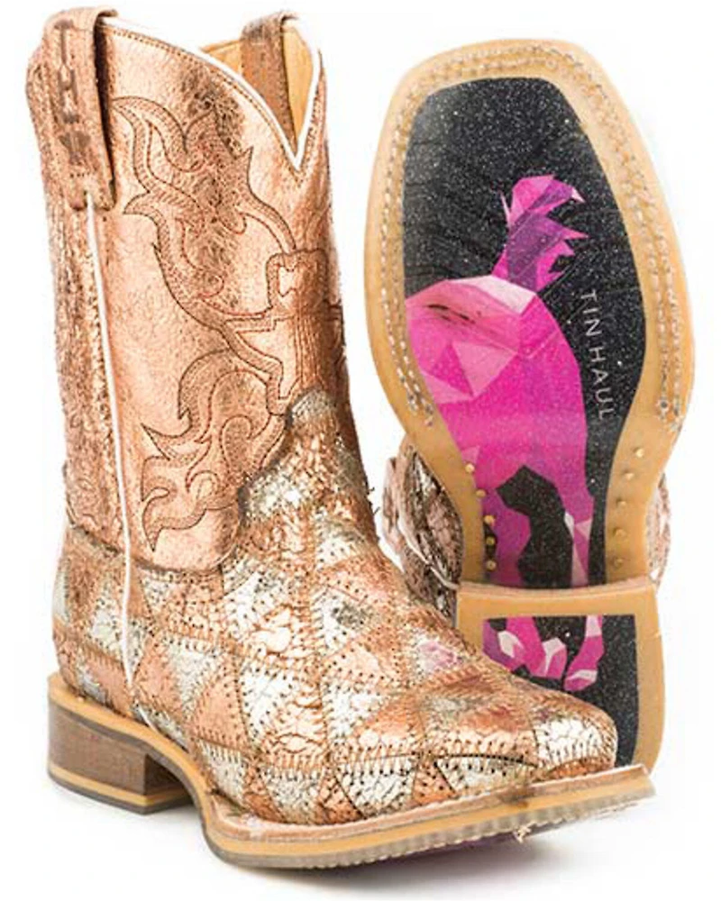 Tin Haul Little Girls' Mu Mish & Mash Western Boots - Square Toe
