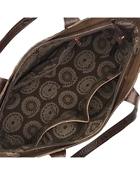 American West Women's Annie's Secret Collection Brown Large Zip Top Tote