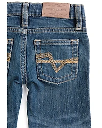 Cody James Toddler Boys' Saguaro Dark Wash Mid Rise Stretch Slim Bootcut Jeans