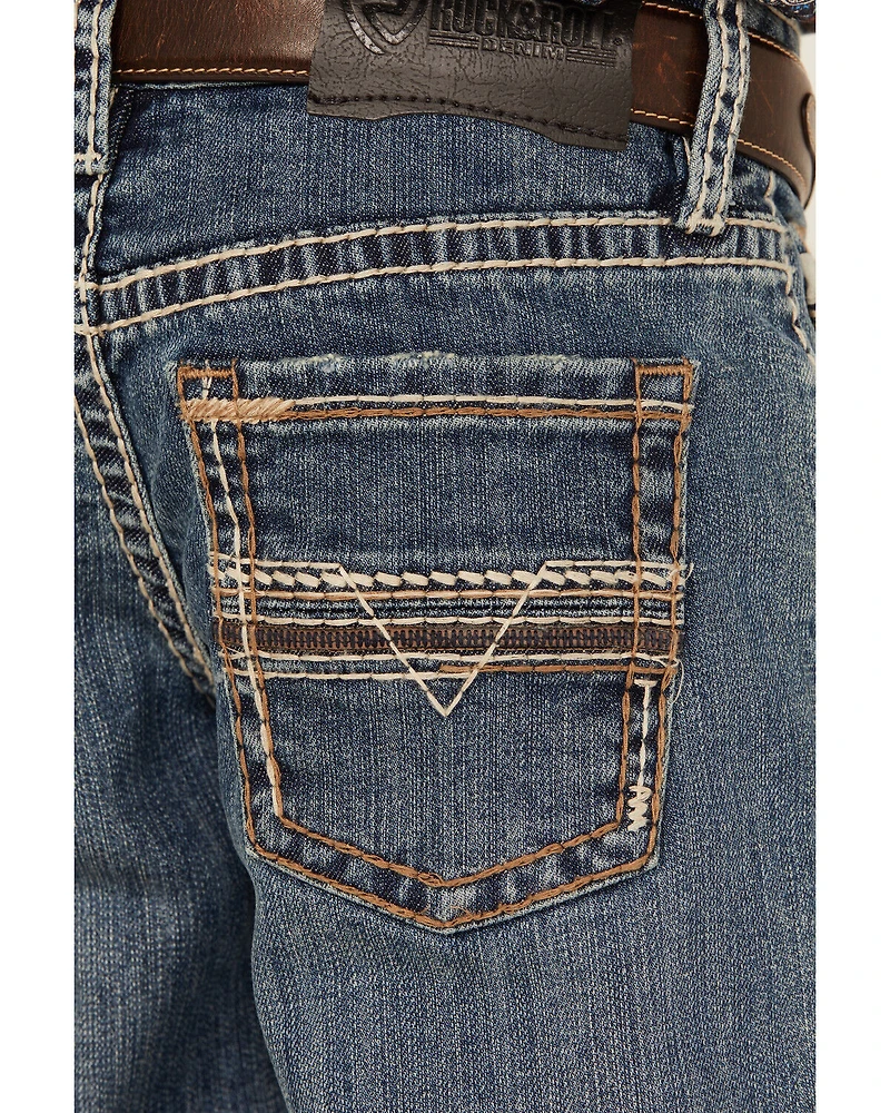 Rock & Roll Denim Boys' Medium Wash Bootcut Stretch Jeans