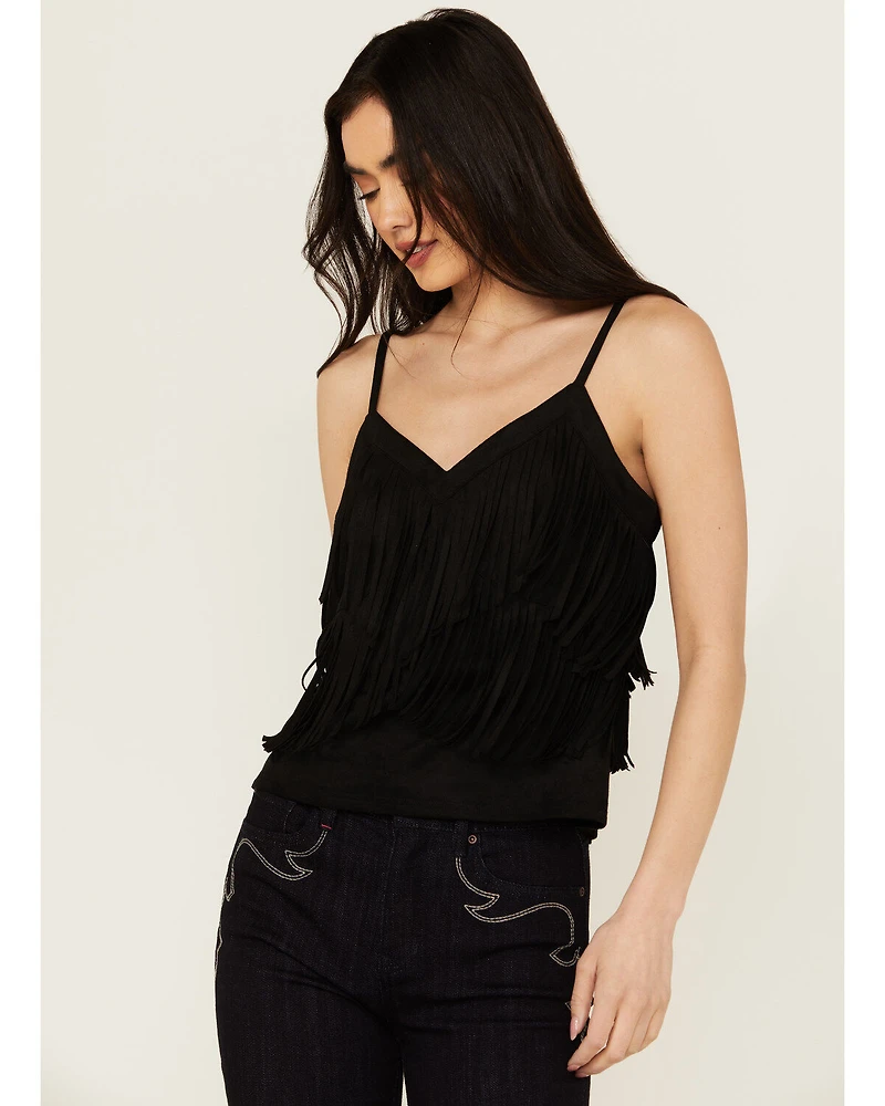 Idyllwind Women's Stafford Fringe Faux Suede Cropped Tank