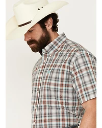Cinch Men's Plaid Print Short Sleeve Button-Down Western Shirt