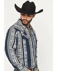 Cody James Men's Ford Southwestern Stripe Print Long Sleeve Snap Western Shirt