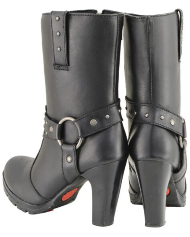 Milwaukee Leather Women's Harness Boots - Round Toe