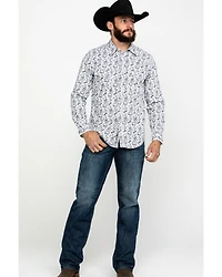 Rock & Roll Denim Men's Crinkle Washed Print Long Sleeve Western Shirt