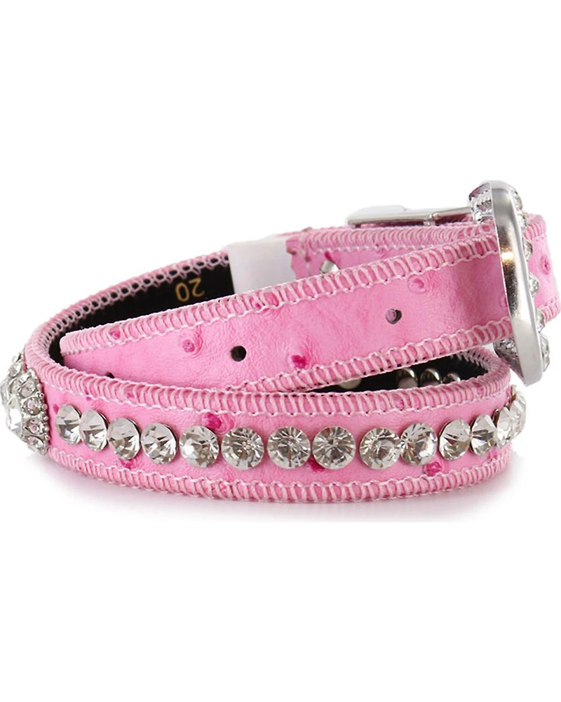 Shyanne Girl's Ostrich Print Rhinestone Belt