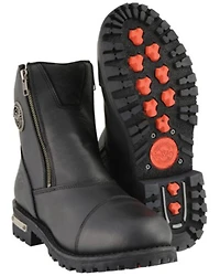 Milwaukee Leather Women's Super-Clean Double Sided Zipper Entry Boots - Round Toe