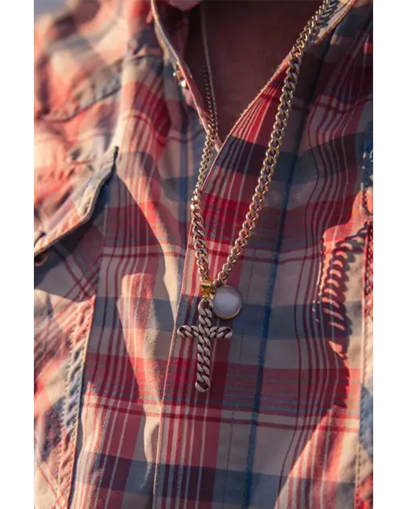 Montana Silversmiths Men's Braided Cross Necklace