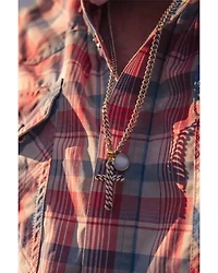Montana Silversmiths Men's Braided Cross Necklace