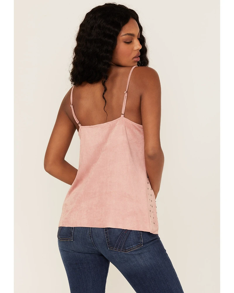 Vocal Women's Studded Faux Suede Cami Top