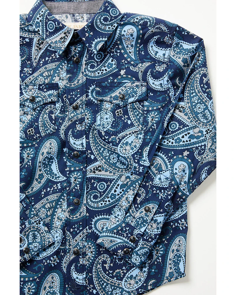 Cody James Toddler Boys' Westward Paisley Print Long Sleeve Snap Western Shirt