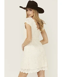Shyanne Women's Lace Short Sleeve Mini Dress