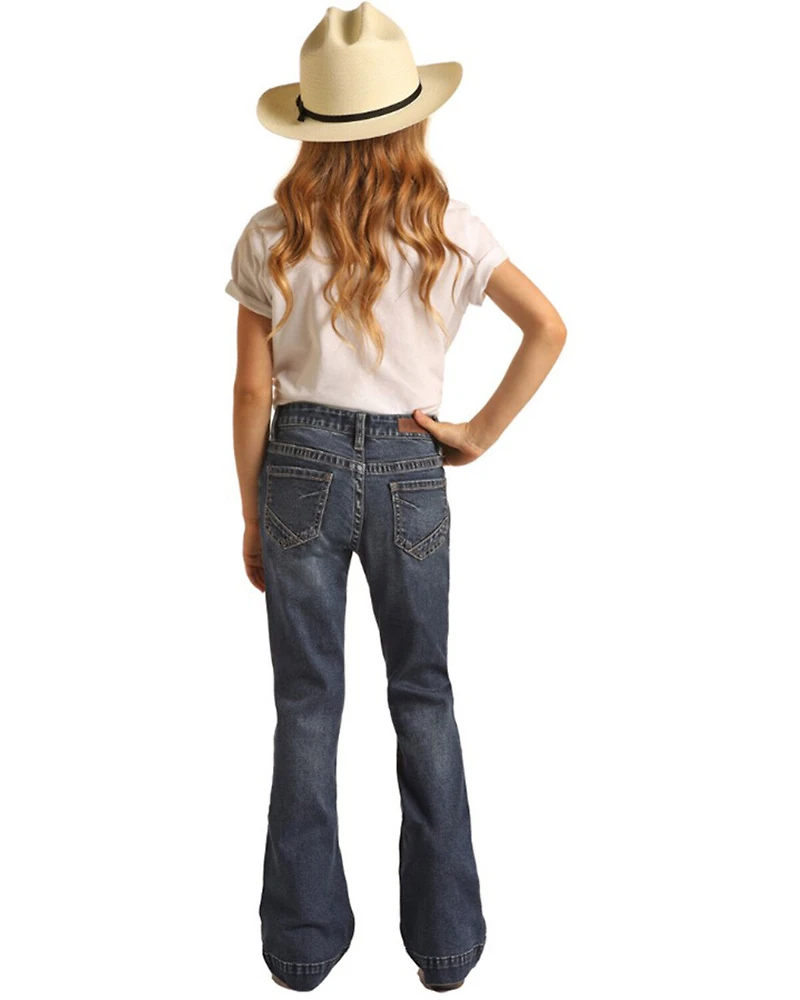 Rock & Roll Denim Girls' Double Button Stretch Trouser Jeans