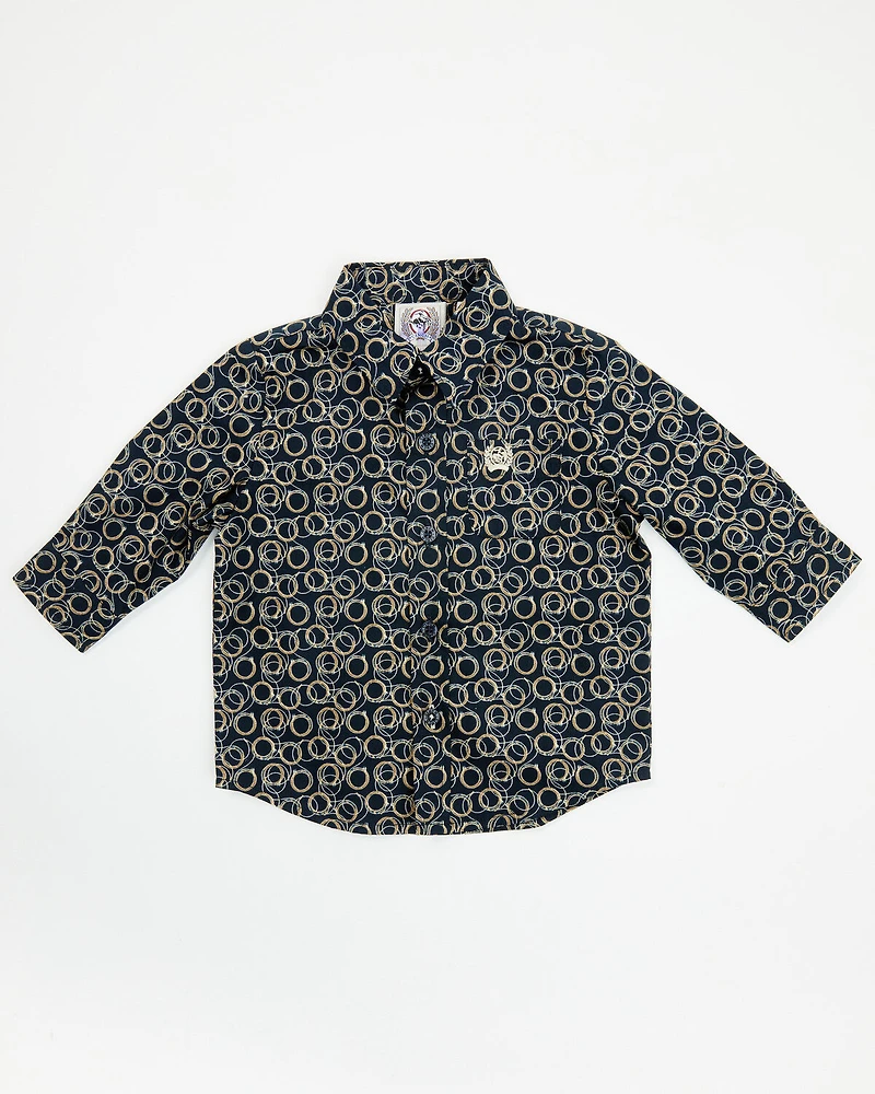 Cinch Infant Boys' Geo Print Long Sleeve Button-Down Western Shirt