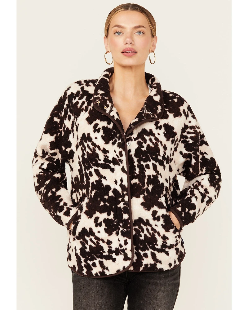 Wrangler Retro Women's Cow Print Sherpa Pullover