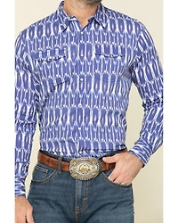 Rock & Roll Denim Men's Ikat Southwestern Print Long Sleeve Western Shirt
