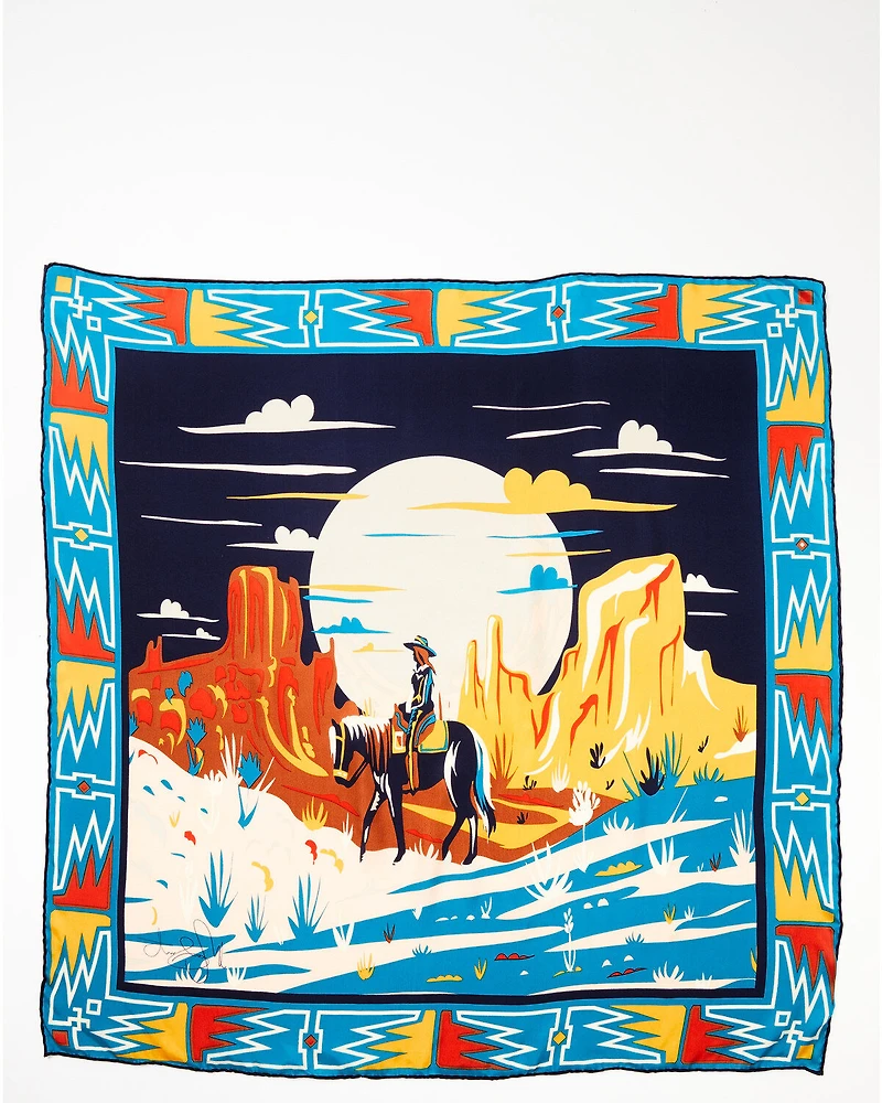 Idyllwind Women's Riverpoint Pass Turquoise Silk Scarf