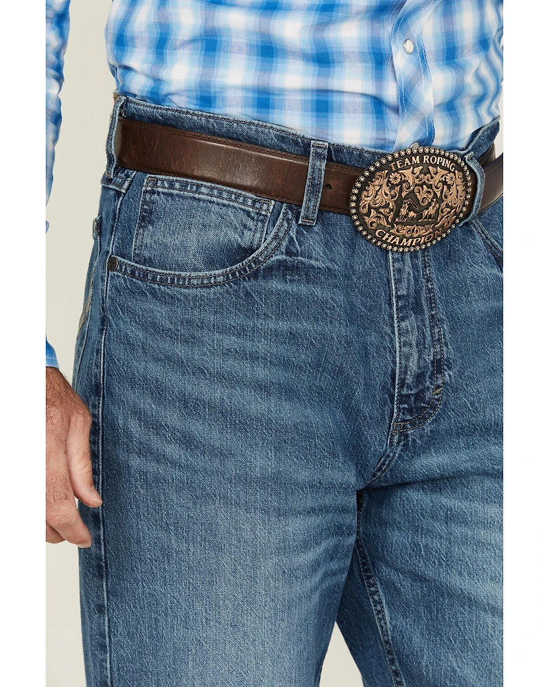 Wrangler Men's 20X Barnaby Medium Wash Relaxed Straight Stretch Denim Jeans