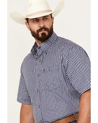 Wrangler Men's Classic Plaid Print Short Sleeve Button-Down Western Shirt