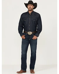 Rock 47 by Wrangler Men's Victor Dark Wash Slim Straight Stretch Denim Jeans