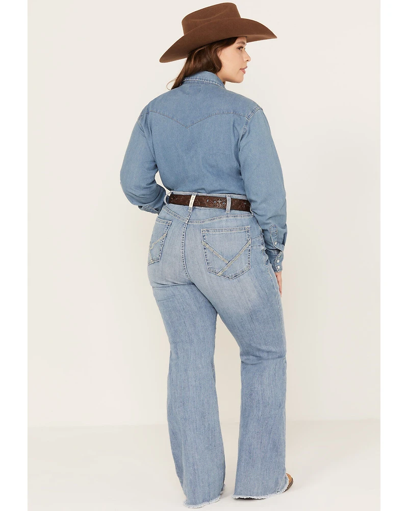 Ariat Women's Light Wash Mid Rise Regina Flare Jeans - Plus