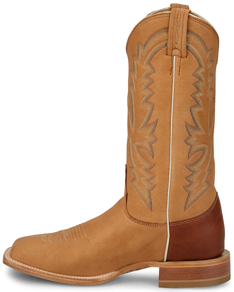 Justin Men's Boston Deerskin Tall Western Boots - Square Toe