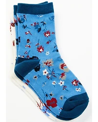 Shyanne Girl's Skye Floral Crew Socks - 2-Pack