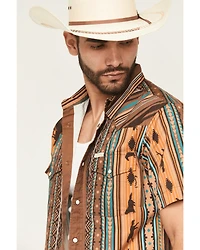 Sendero Provisions Men's Wyatt Southwestern Serape Striped Short Sleeve Snap Western Shirt