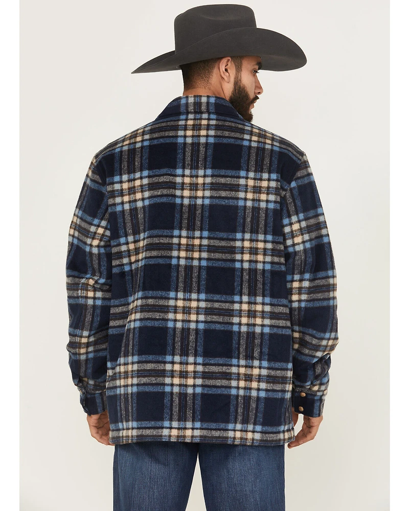 Wrangler Men's Plaid Print Quilt Lined Snap Shirt Jacket