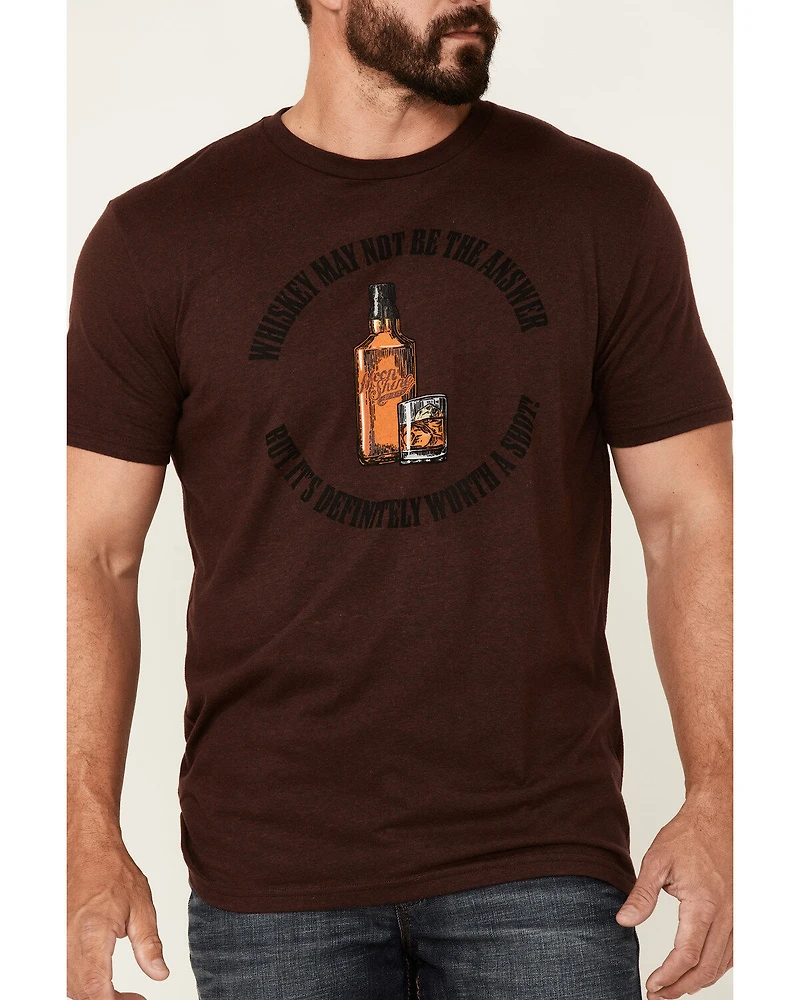 Moonshine Spirit Men's Whiskey No Answer Graphic Short Sleeve T-Shirt