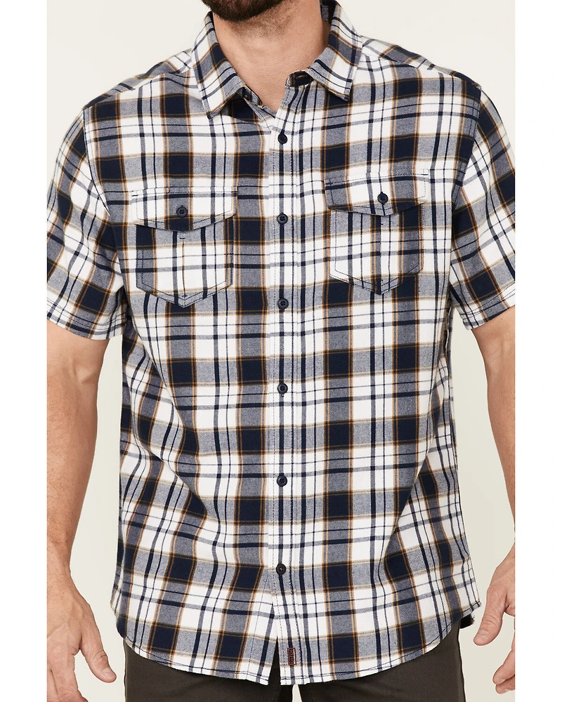 Brothers and Sons Men's Large Plaid Short Sleeve Button-Down Western Shirt