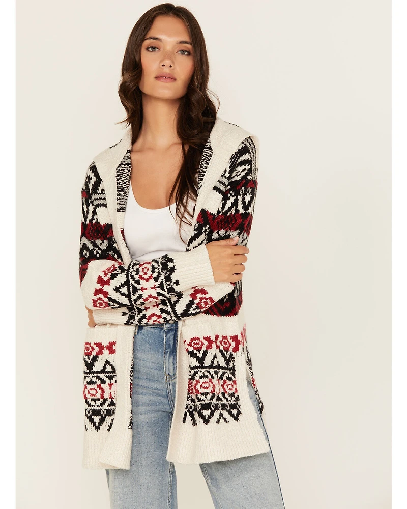 Cleo + Wolf Women's Carmen Southwestern Print Hooded Cardigan