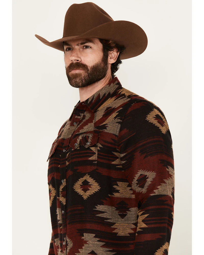 Moonshine Spirit Men's Spot Light Southwestern Print Long Sleeve Snap Western Shirt