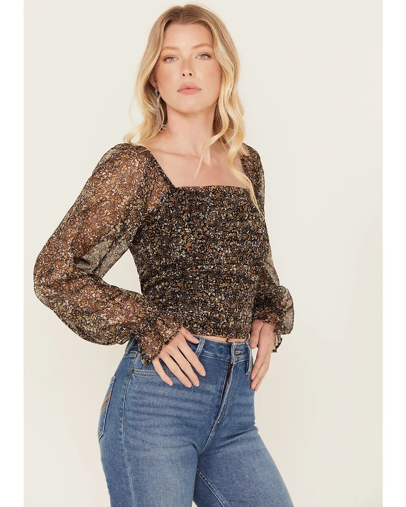 Idyllwind Women's Floral Ditsy Print Long Sleeve Top