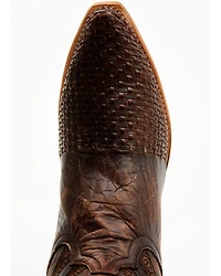 Dan Post Men's Embossed Star & Studded Basketweave Western Leather Boots - Snip Toe