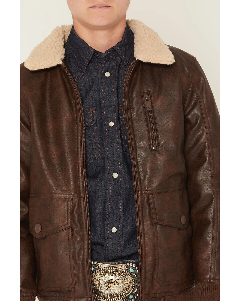 Urban Republic Boys' Faux Leather Aviator Jacket