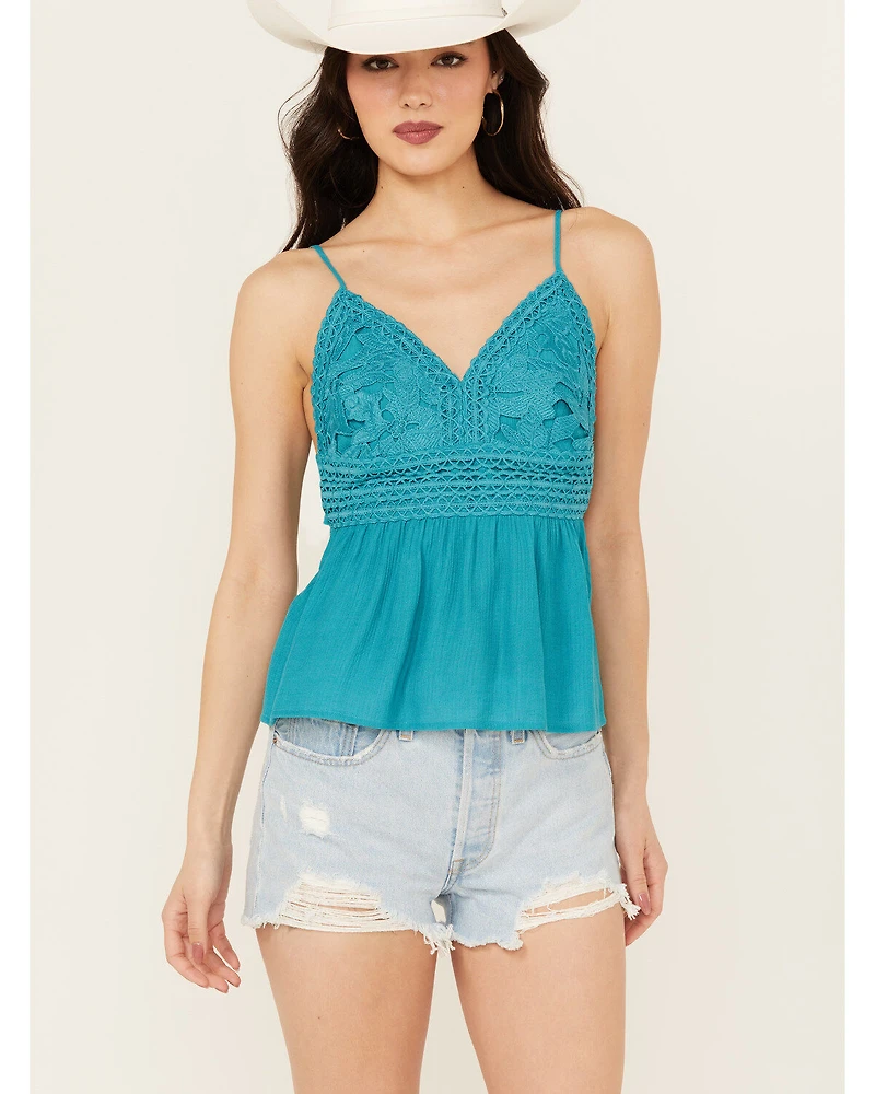 Shyanne Women's Lace Bustier Crinkle Top