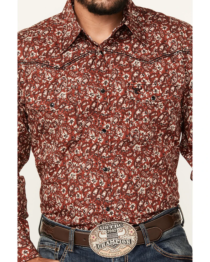 Cowboy Hardware Men's Range Floral Print Long Sleeve Snap Western Shirt