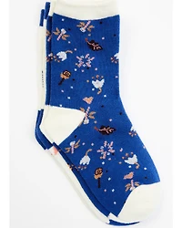 RANK 45® Girls' Floating Flowers & Horses Crew Socks - 2-Pack