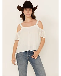 Jolt Women's Lace Cold Shoulder Tank