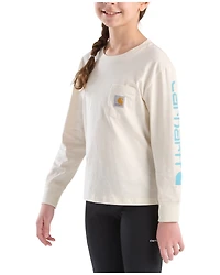 Carhartt Girls' Logo Pocket Long Sleeve T-Shirt