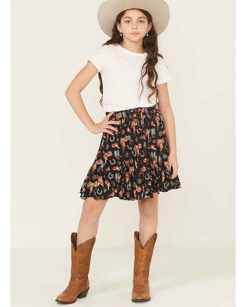 Panhandle Girls' Western Printed Skirt