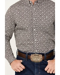 RANK 45® Men's Chute Gate Geo Print Long Sleeve Button-Down Western Shirt
